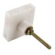 White Square Marble Stone Cabinet Knobs